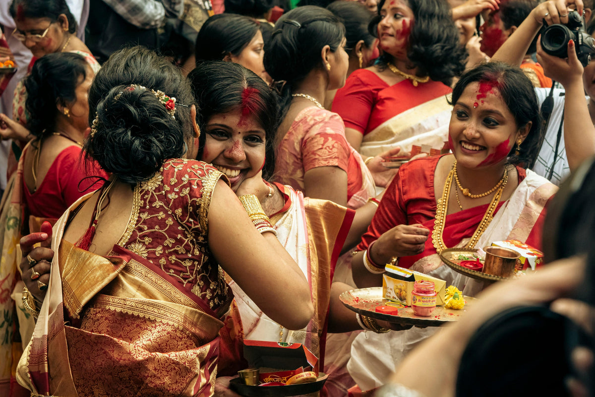Celebrations Sindoor khela during Durga Puja