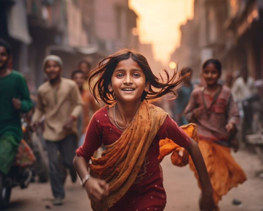 Children running