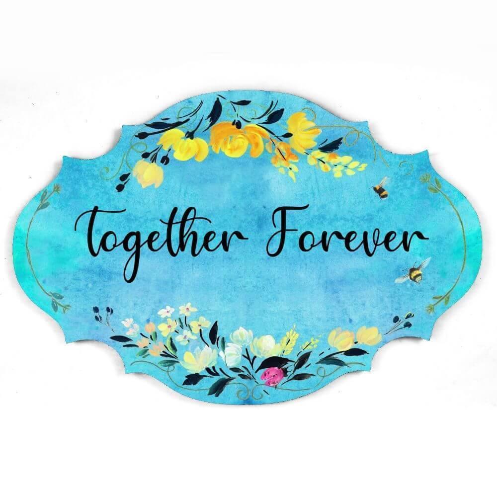 Hand-painted Customized Name Plate - Victorian Yellow Floral