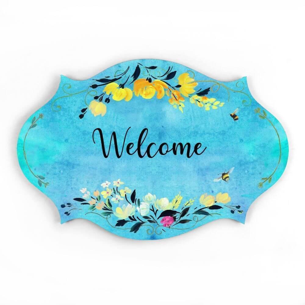 Hand-painted Customized Name Plate - Victorian Yellow Floral
