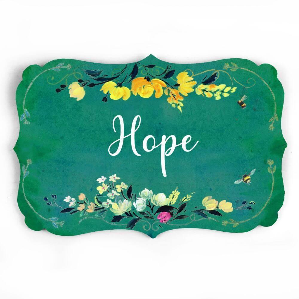 Hand-painted Customized Name Plate - Victorian Yellow Floral