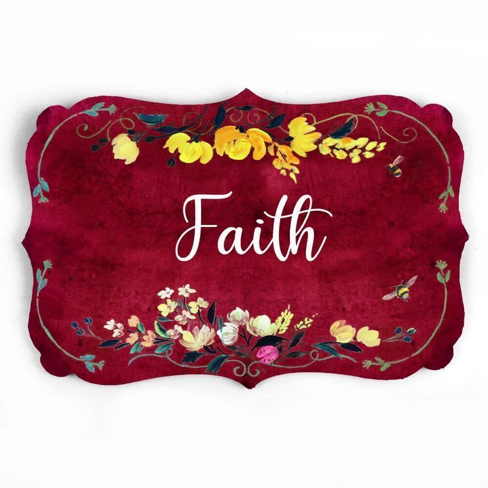 Hand-painted Customized Name Plate - Victorian Yellow Floral