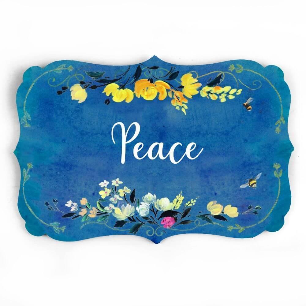 Hand-painted Customized Name Plate - Victorian Yellow Floral