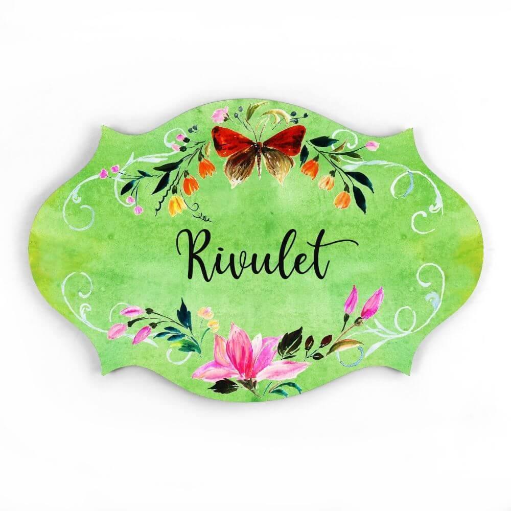 Hand-painted Customized Name Plate - Victorian Butterfly Floral