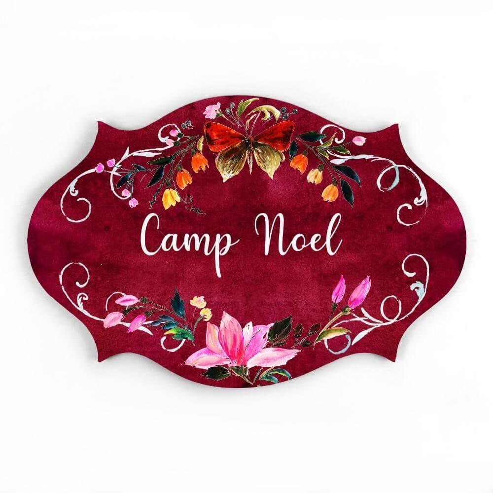 Hand-painted Customized Name Plate - Victorian Butterfly Floral