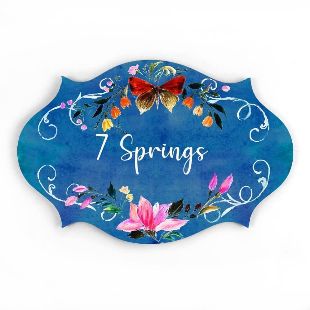 Hand-painted Customized Name Plate - Victorian Butterfly Floral