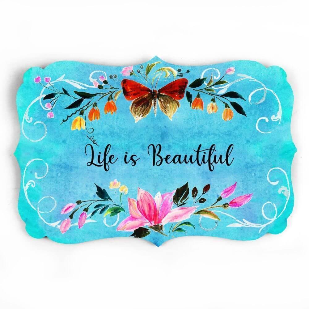 Hand-painted Customized Name Plate - Victorian Butterfly Floral