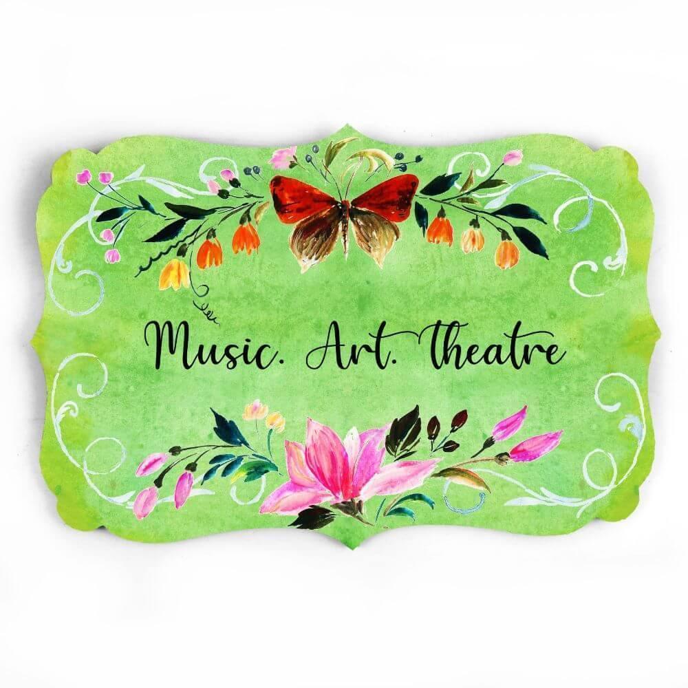 Hand-painted Customized Name Plate - Victorian Butterfly Floral