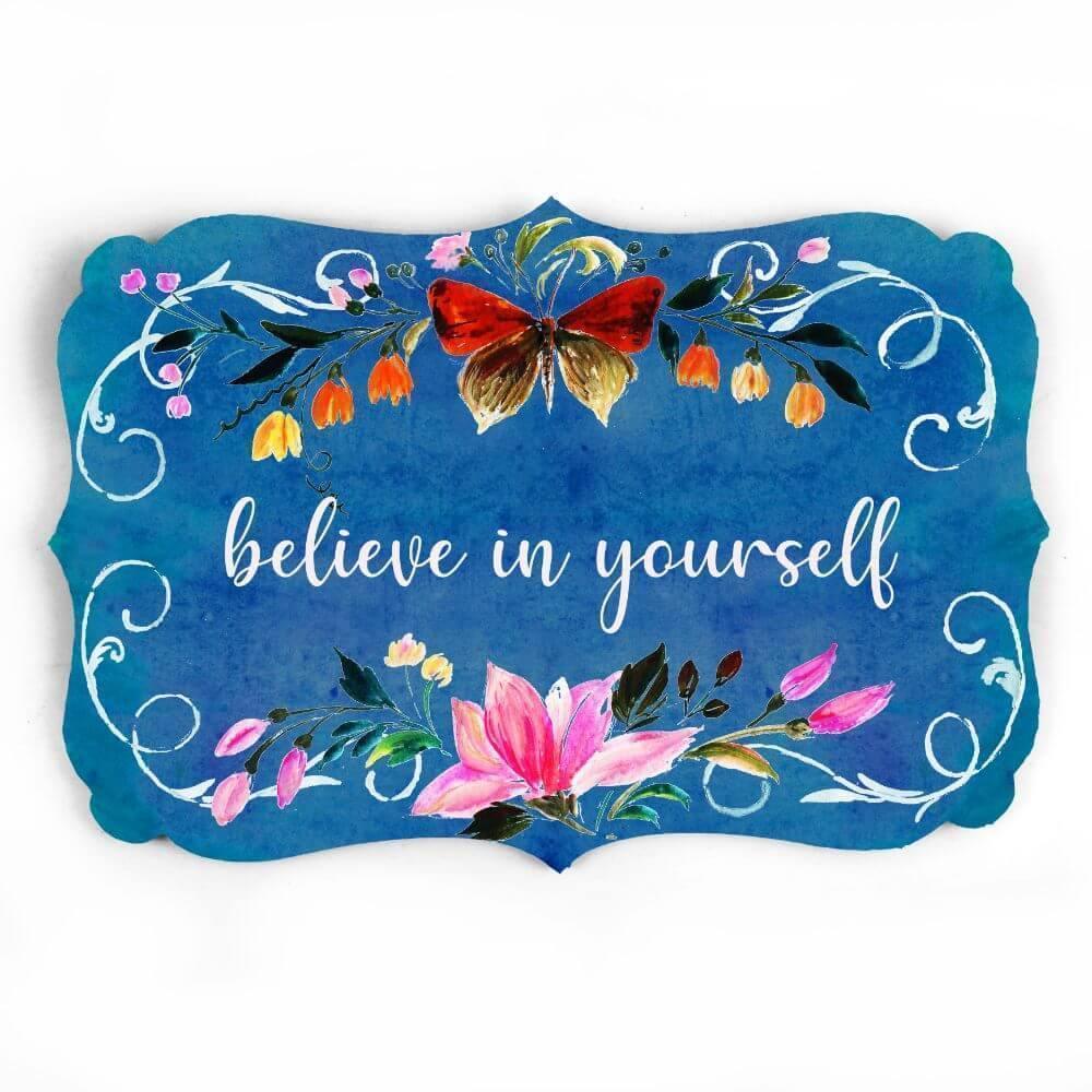 Hand-painted Customized Name Plate - Victorian Butterfly Floral