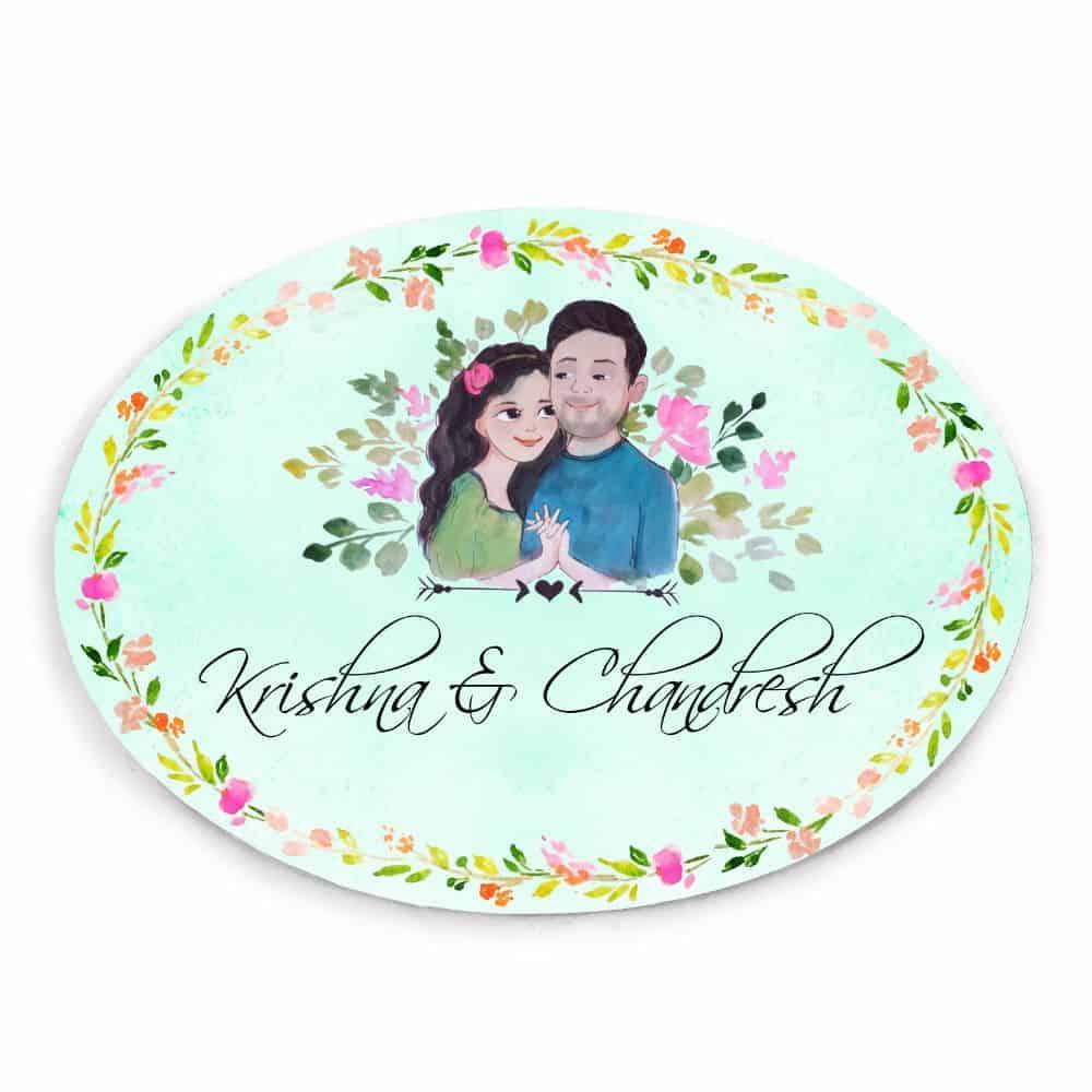 Hand-painted Customized Name Plate - Me and My - Oval