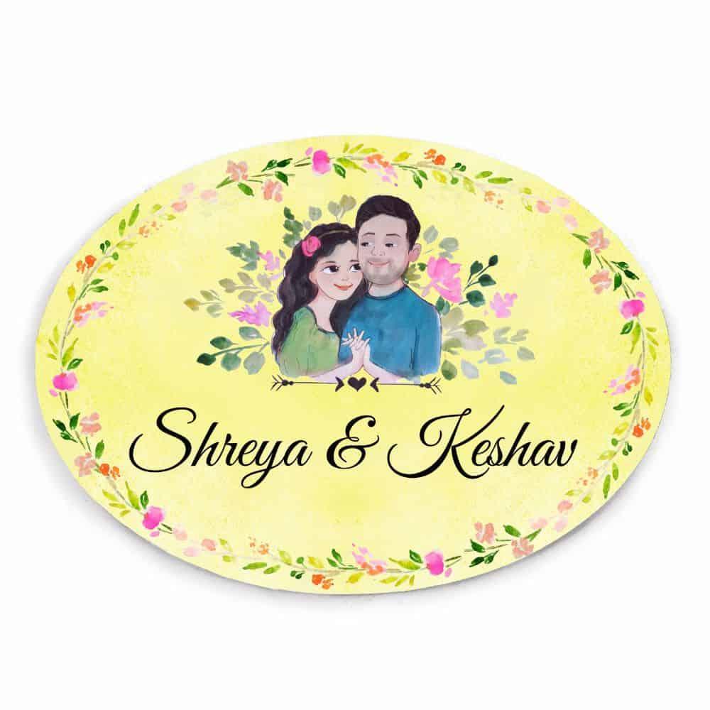 Hand-painted Customized Name Plate - Me and My - Oval