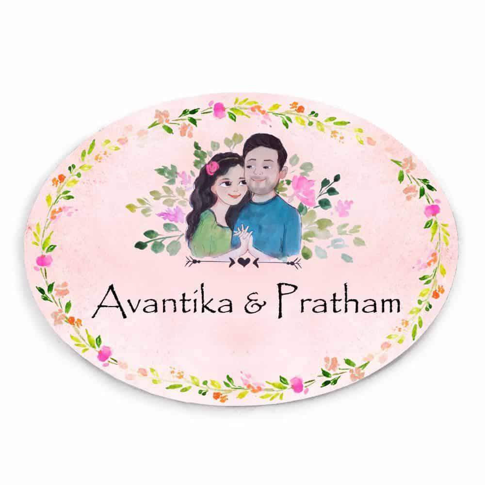 Hand-painted Customized Name Plate - Me and My - Oval