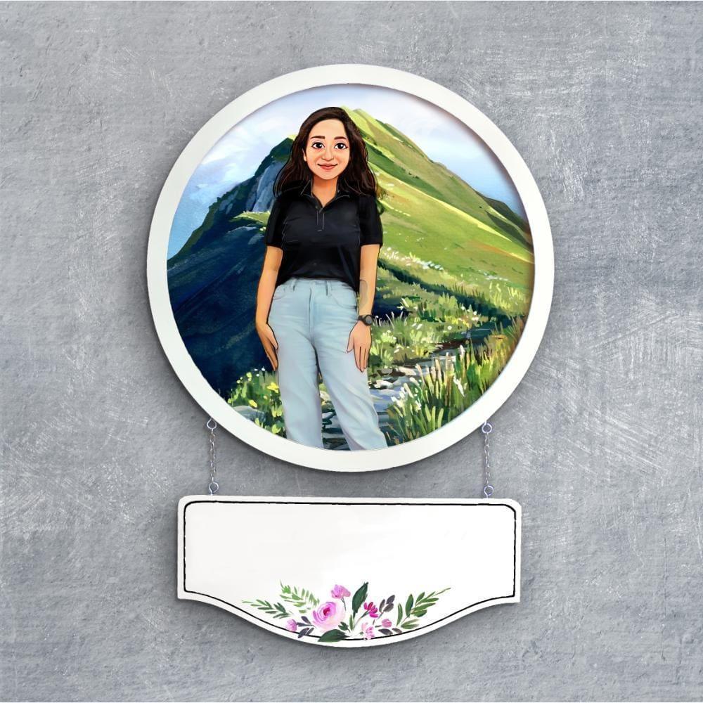 Photo Caricature Nameplate - Picture Perfect - Sunny Slopes