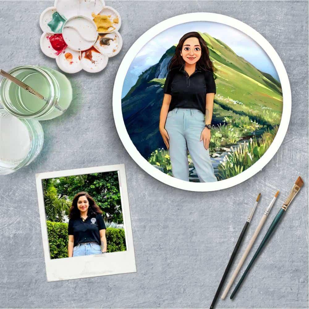 Photo Caricature Nameplate - Picture Perfect - Sunny Slopes