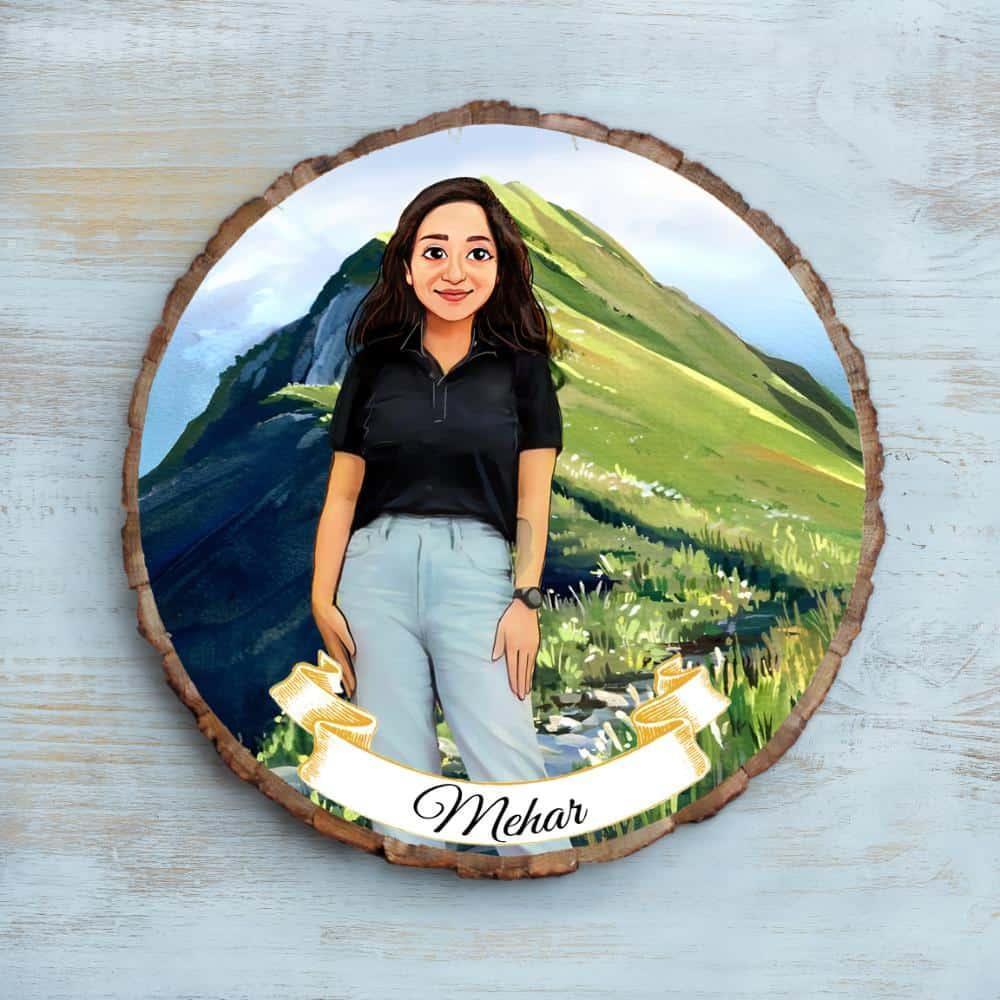 Photo Caricature Nameplate - Picture Perfect - Sunny Slopes