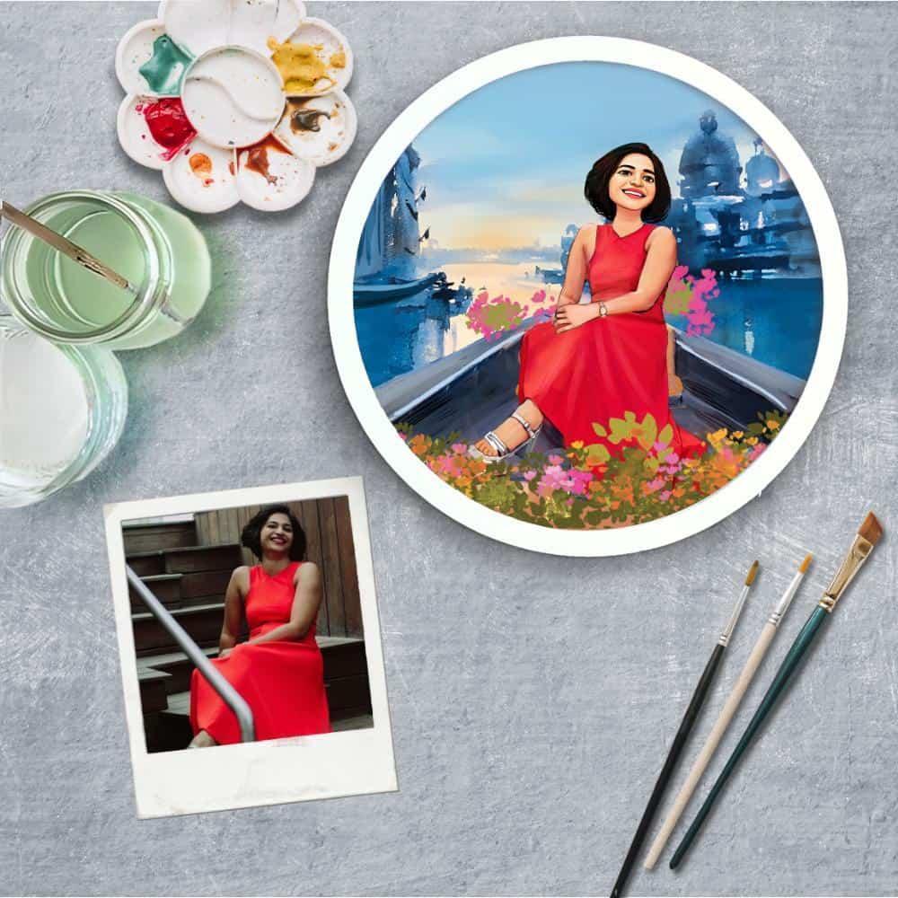 Photo Caricature Nameplate - Picture Perfect - Serene Boat Ride