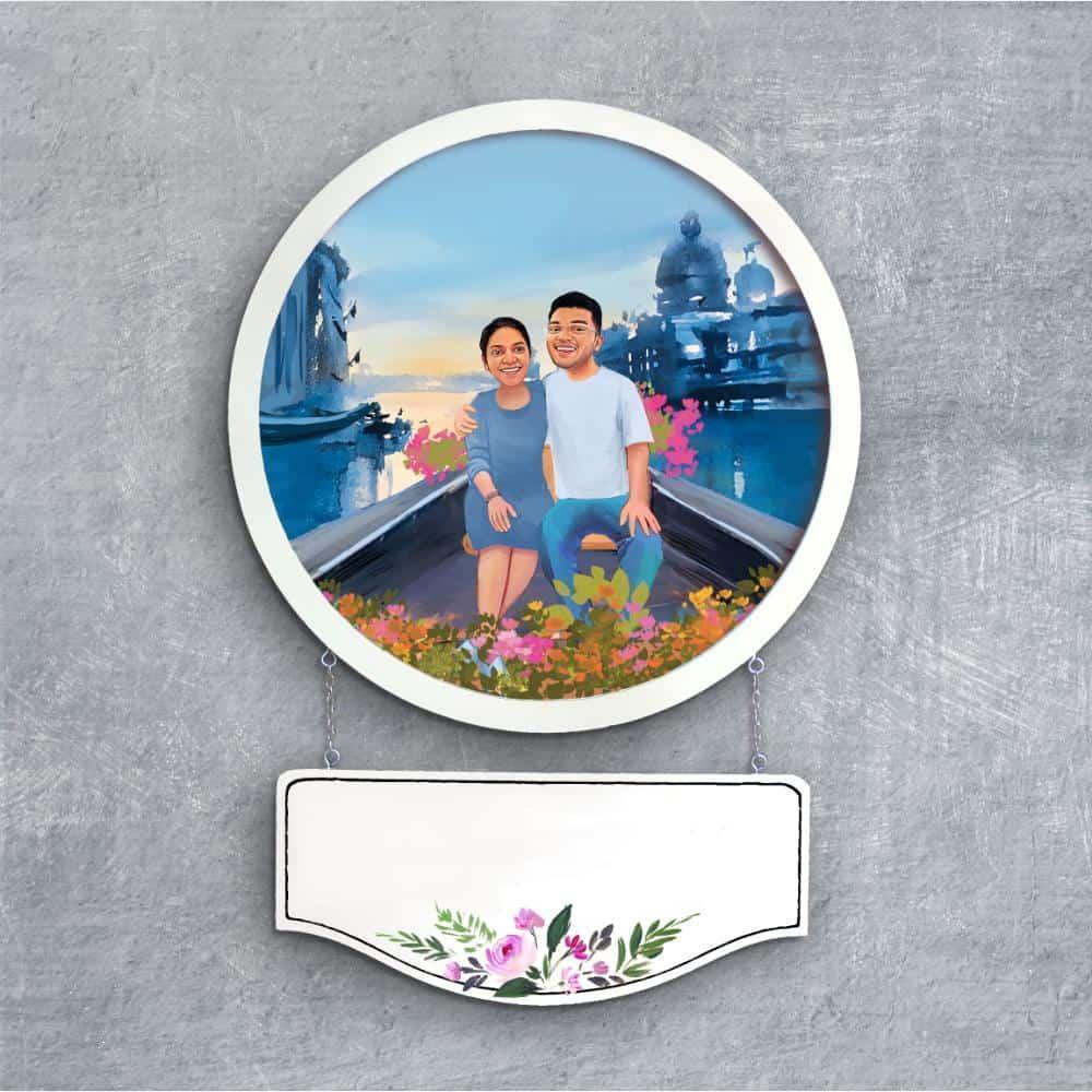 Photo Caricature Nameplate - Picture Perfect - Serene Boat Ride