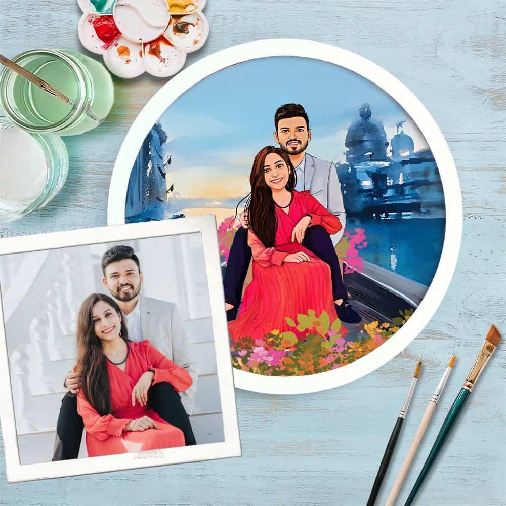 Photo Caricature Nameplate - Picture Perfect - Serene Boat Ride