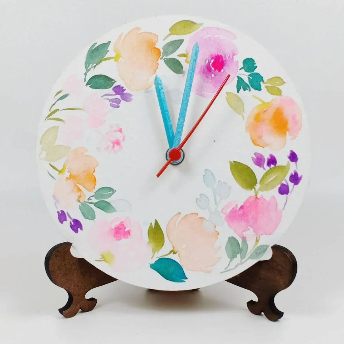 Floral Bouquet - Hand-painted Table Clock