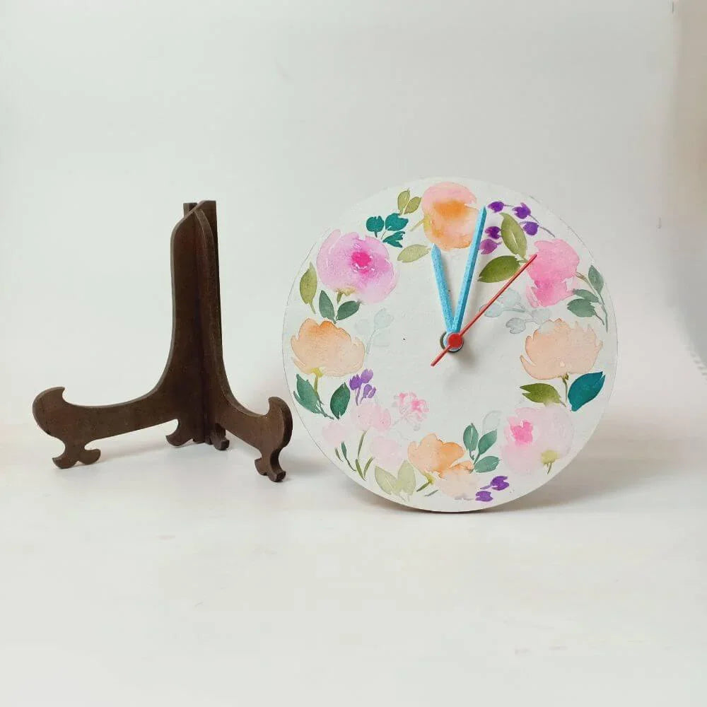 Floral Bouquet - Hand-painted Table Clock