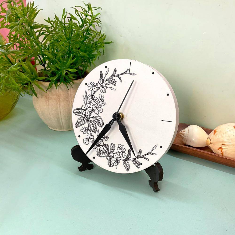 Petal Lines Table Clock