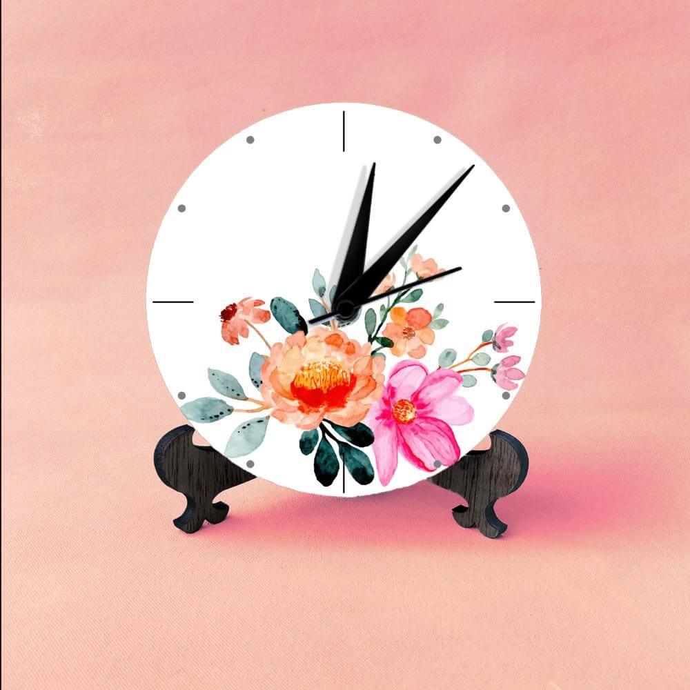 Blooming Away Table Clock