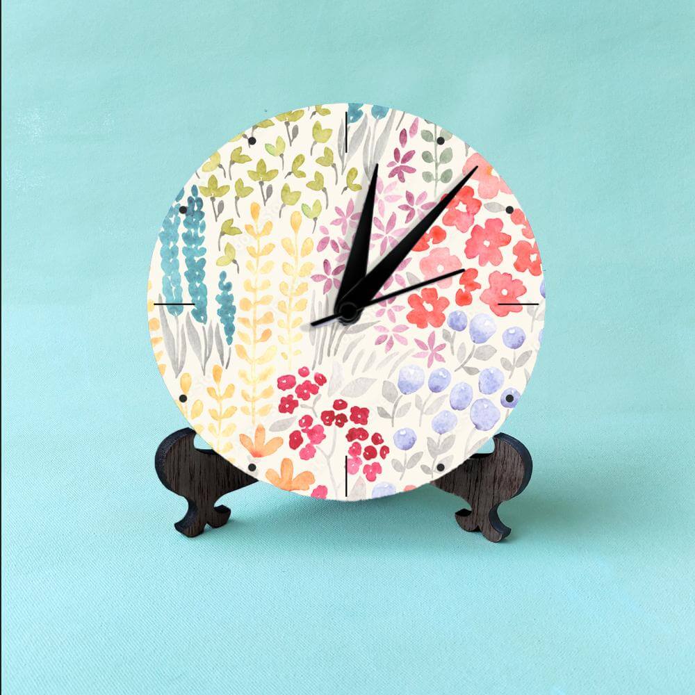 Flower Cluster Table Clock