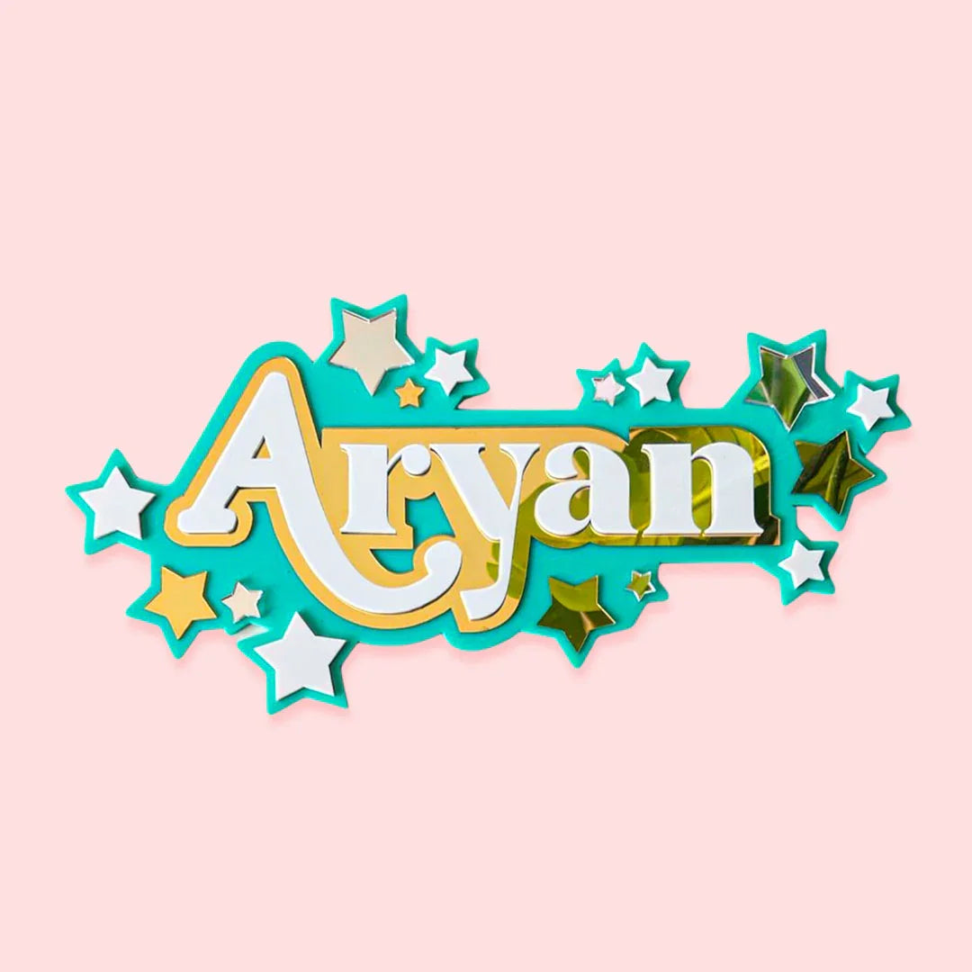 3 Layer Name Plaque - Stars