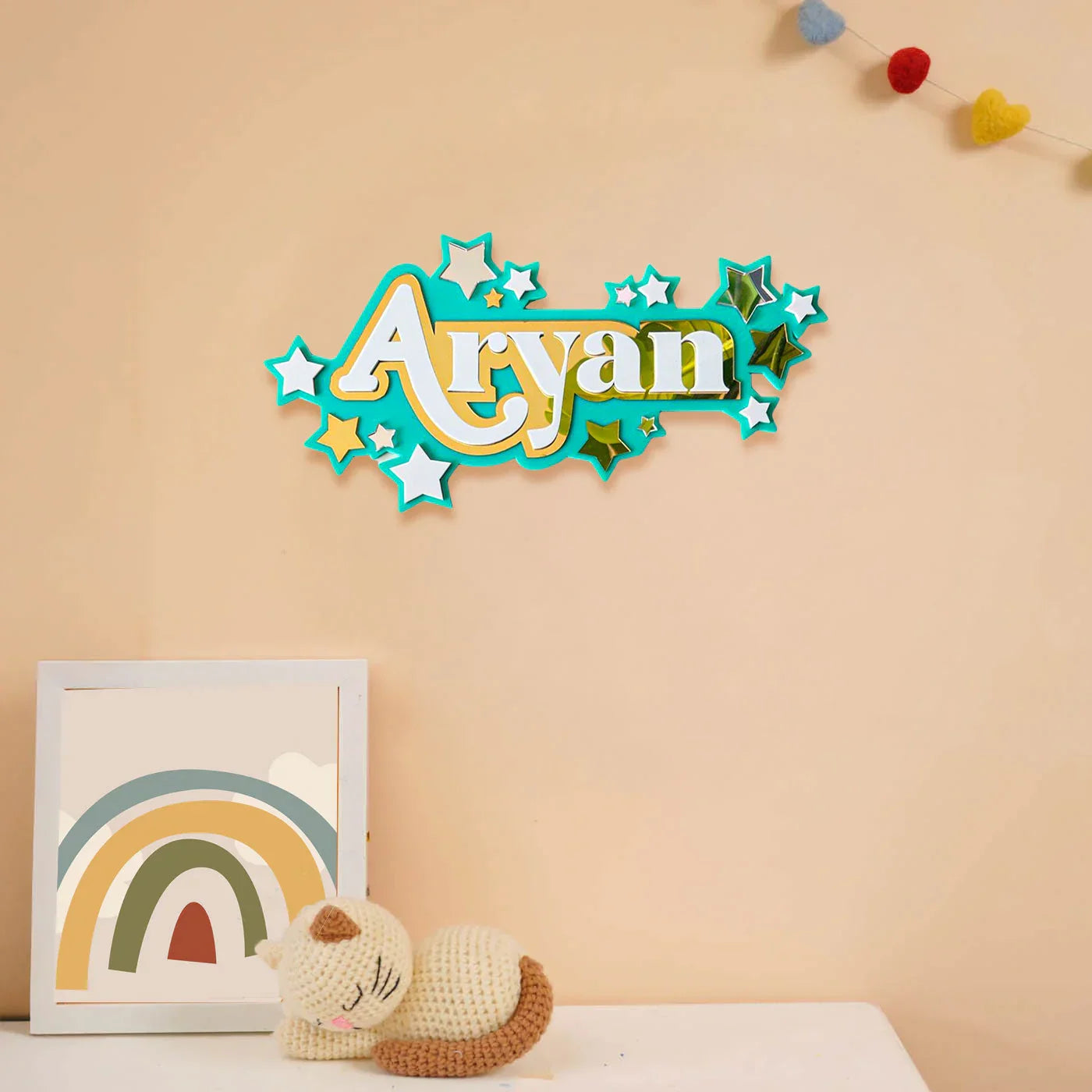 3 Layer Name Plaque - Stars