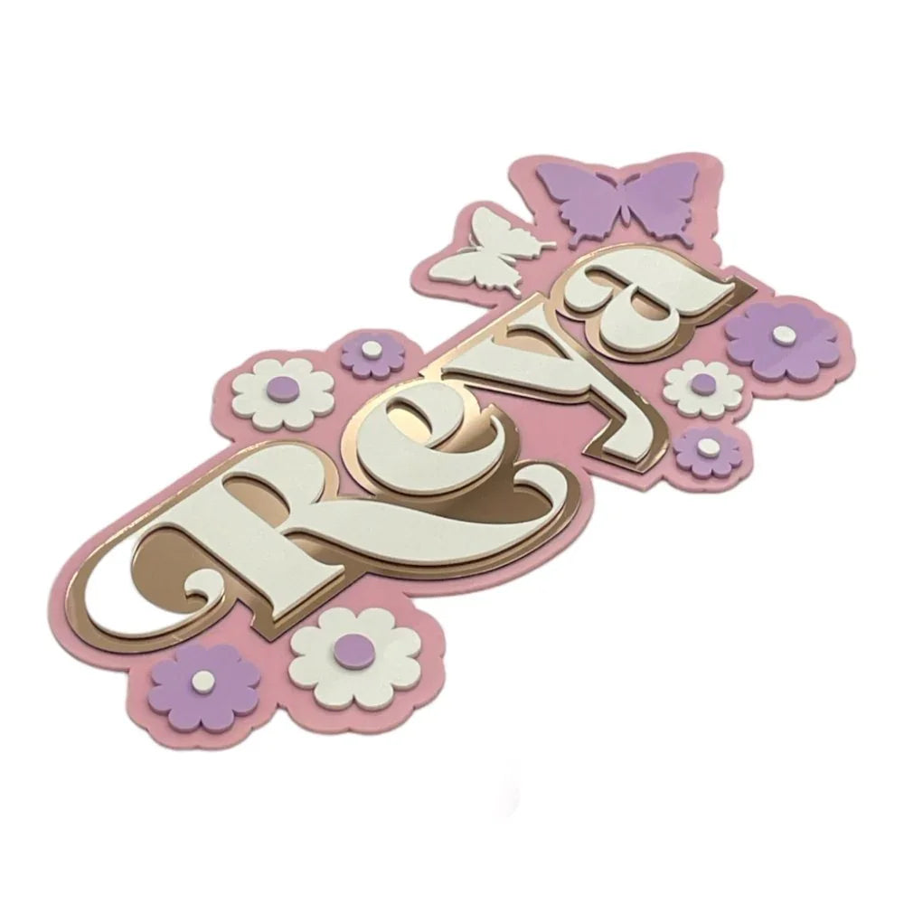 3 Layer Name Plaque - Garden Grace