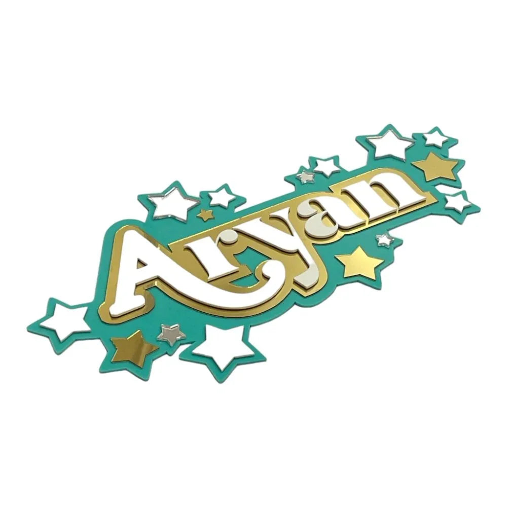 3 Layer Name Plaque - Stars