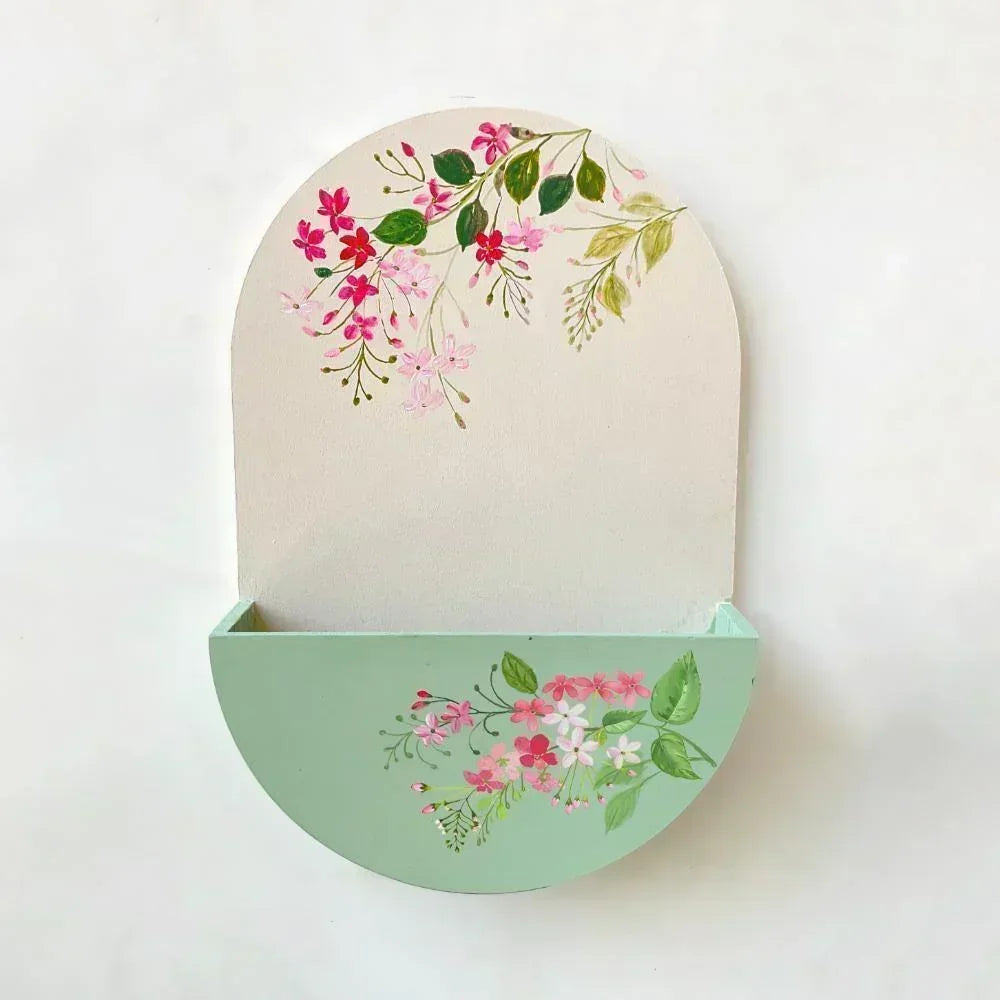 Round Planter Name Plate - Calming White & Green