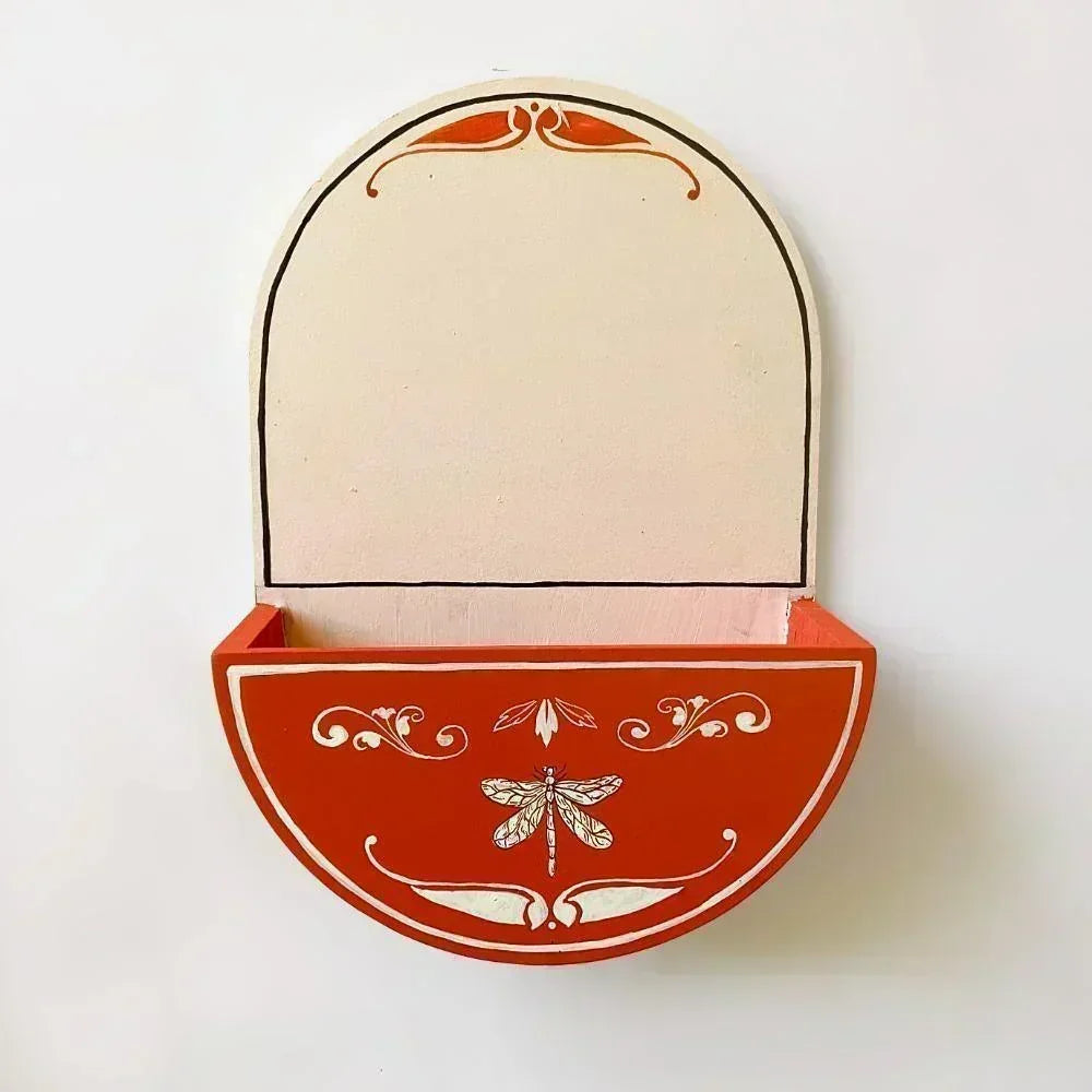 Round Planter Name Plate - Lovely Red & Teal
