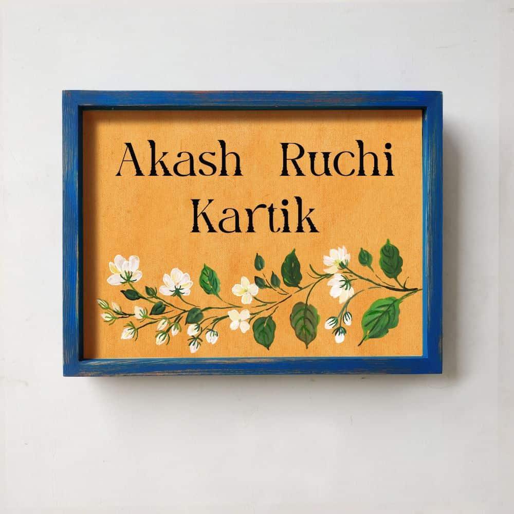 Mogra - Hand-painted Customized Nameplate