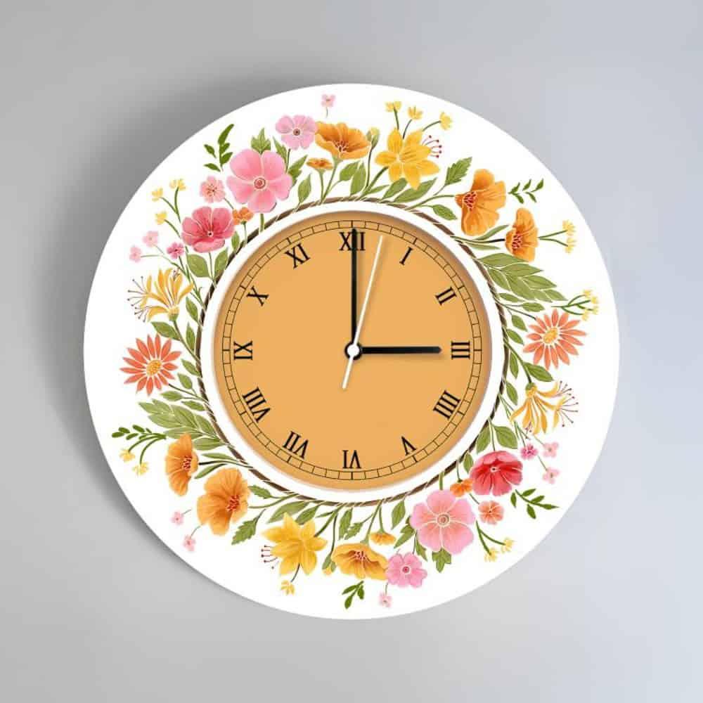 Moments in Bloom β Mustard Floral Clock