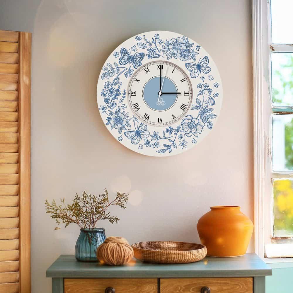 Midnight Botanica β Indigo Hour Wall Clock
