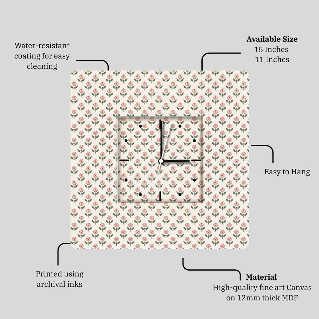 Timeless Motif – Mini Block Print Clock
