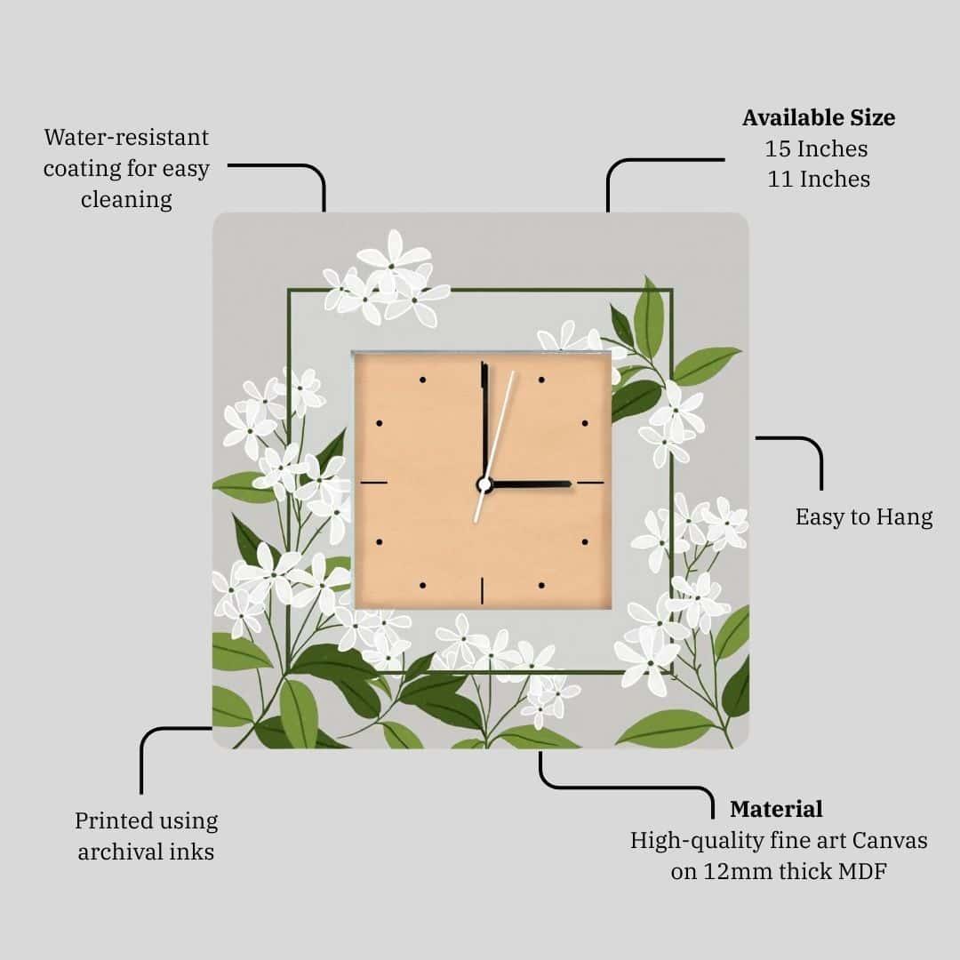 Soft Hour Bloom β Misty Green Floral Clock
