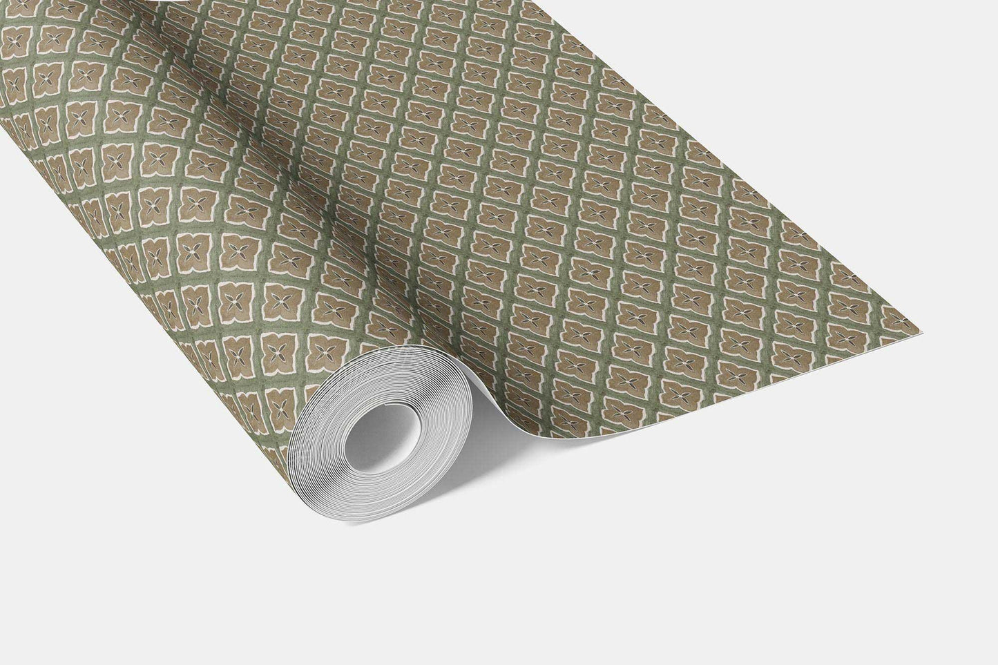 Petal Trellis Wallpaper - Sage Taupe