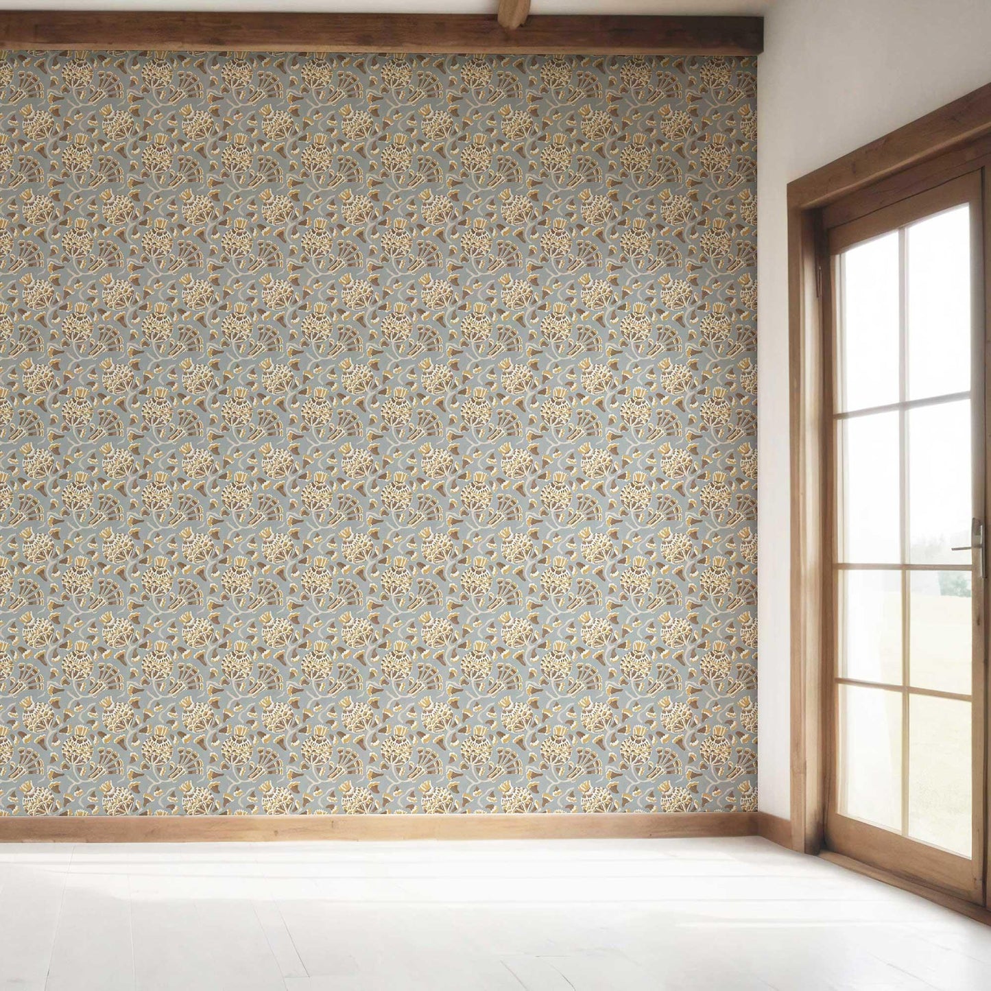 Buti Cascade Wallpaper - Misty Blue