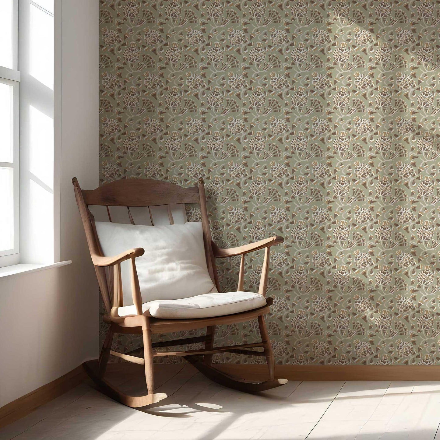 Buti Cascade Wallpaper - Sage Green