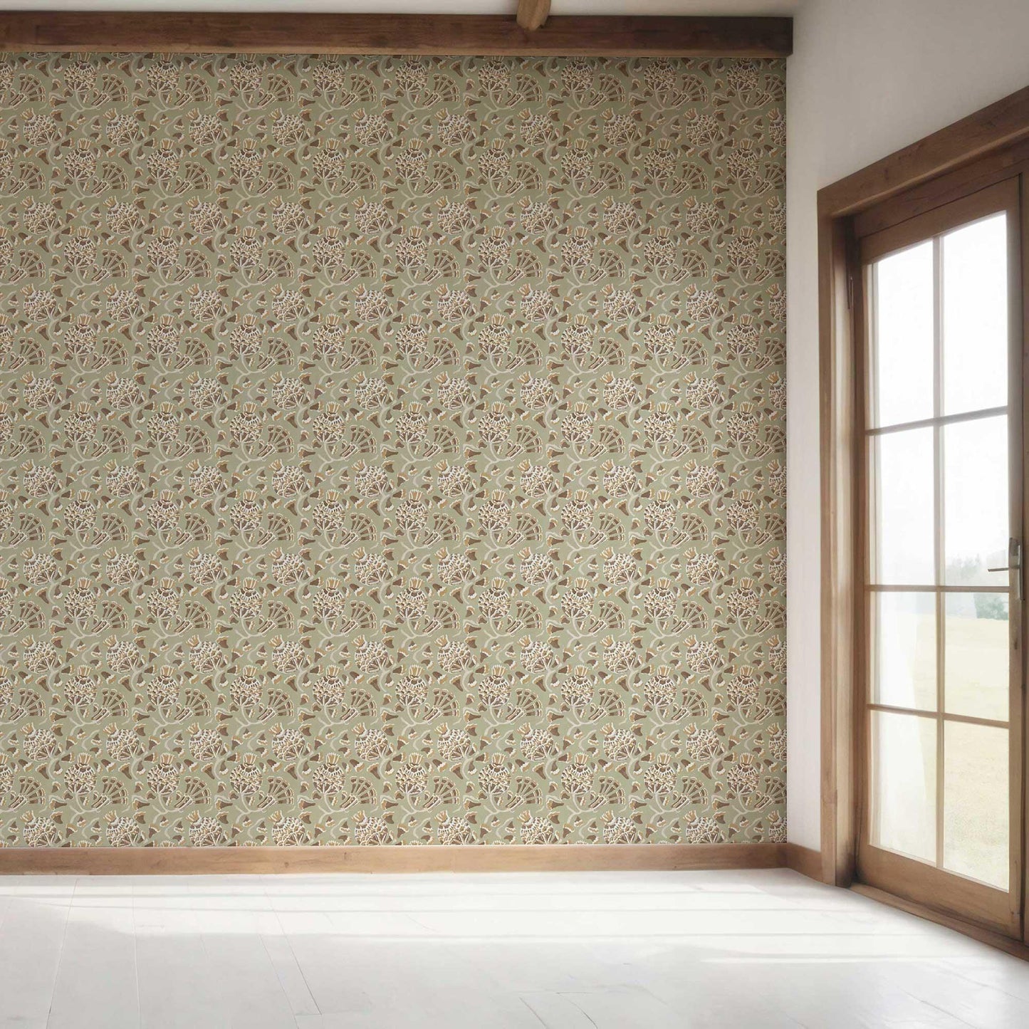 Buti Cascade Wallpaper - Sage Green