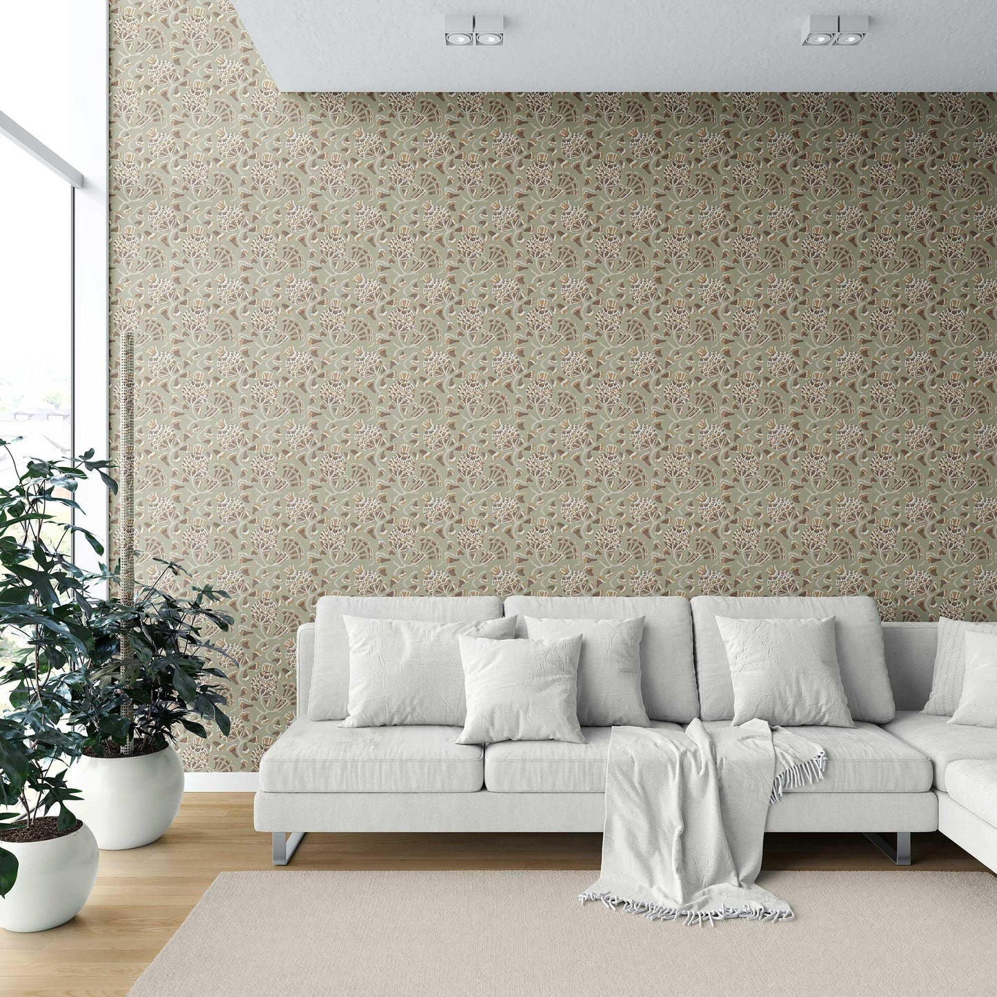 Buti Cascade Wallpaper - Sage Green