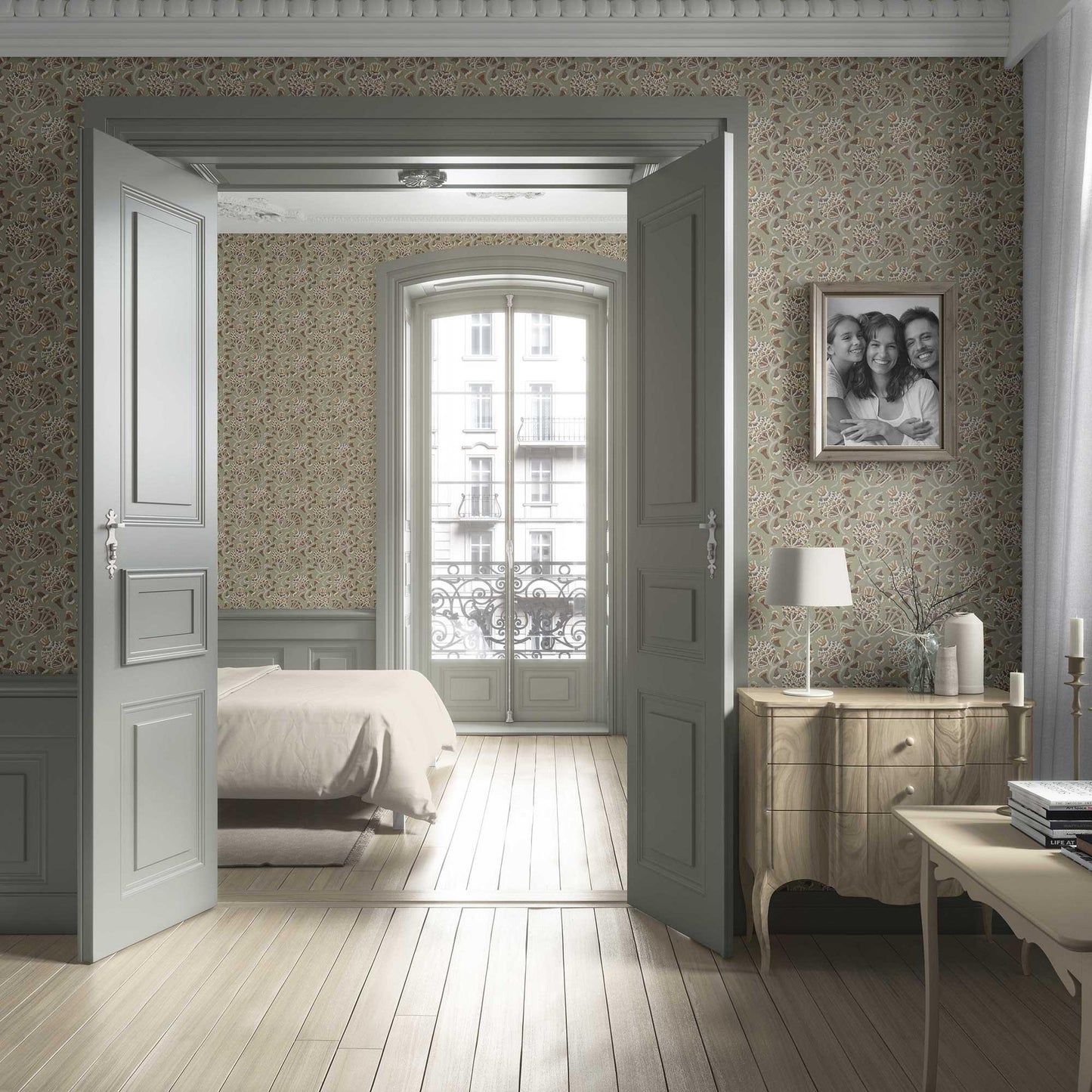 Buti Cascade Wallpaper - Sage Green