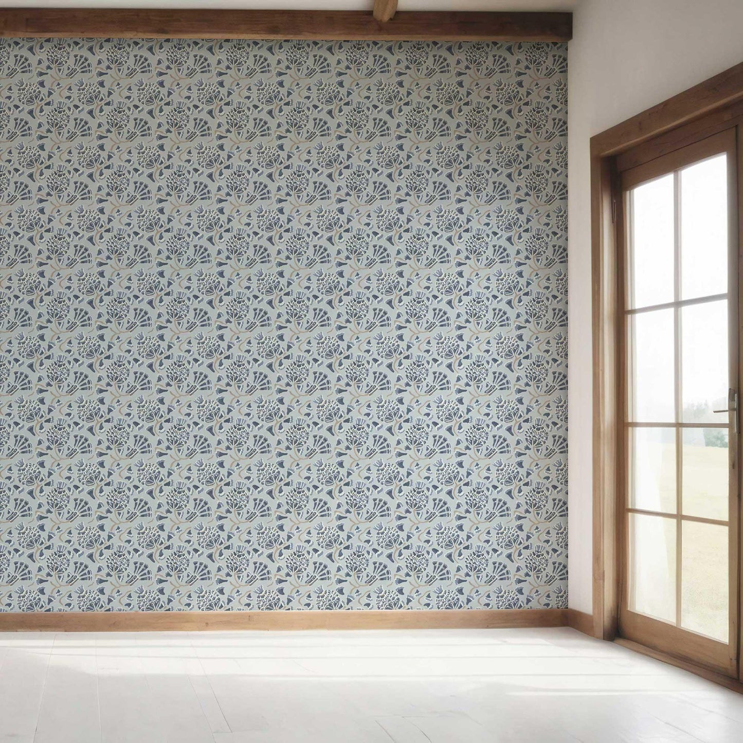 Buti Cascade Wallpaper - Powder Blue