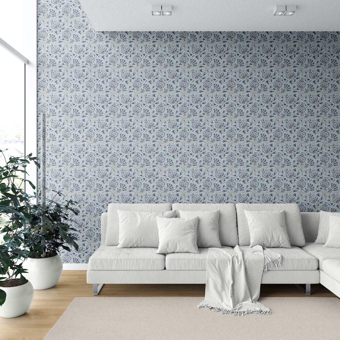 Buti Cascade Wallpaper - Powder Blue