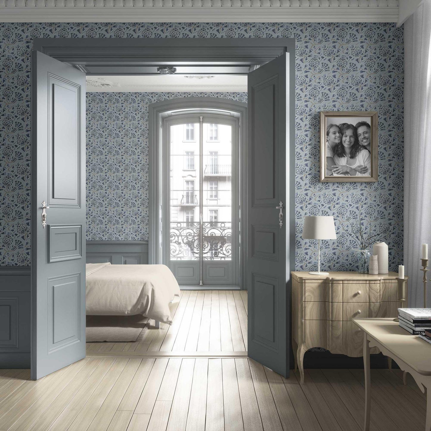 Buti Cascade Wallpaper - Powder Blue
