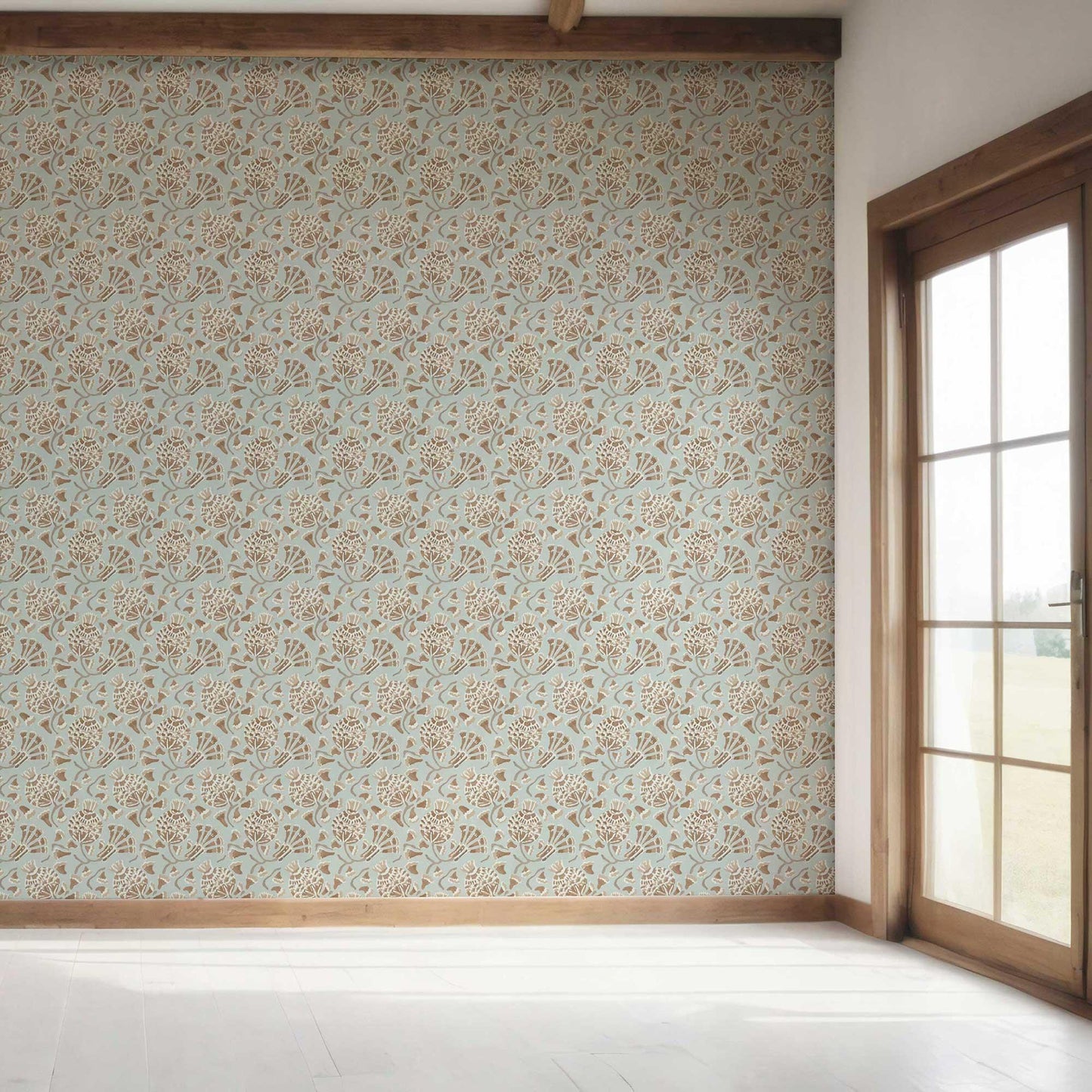 Buti Cascade Wallpaper - Dusty Aqua