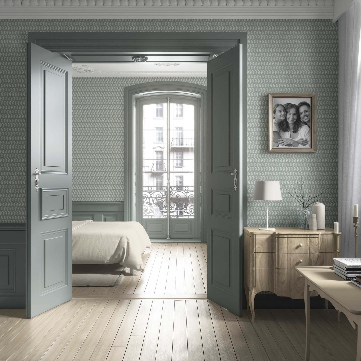 Kairi Trail Wallpaper - Sage Grey