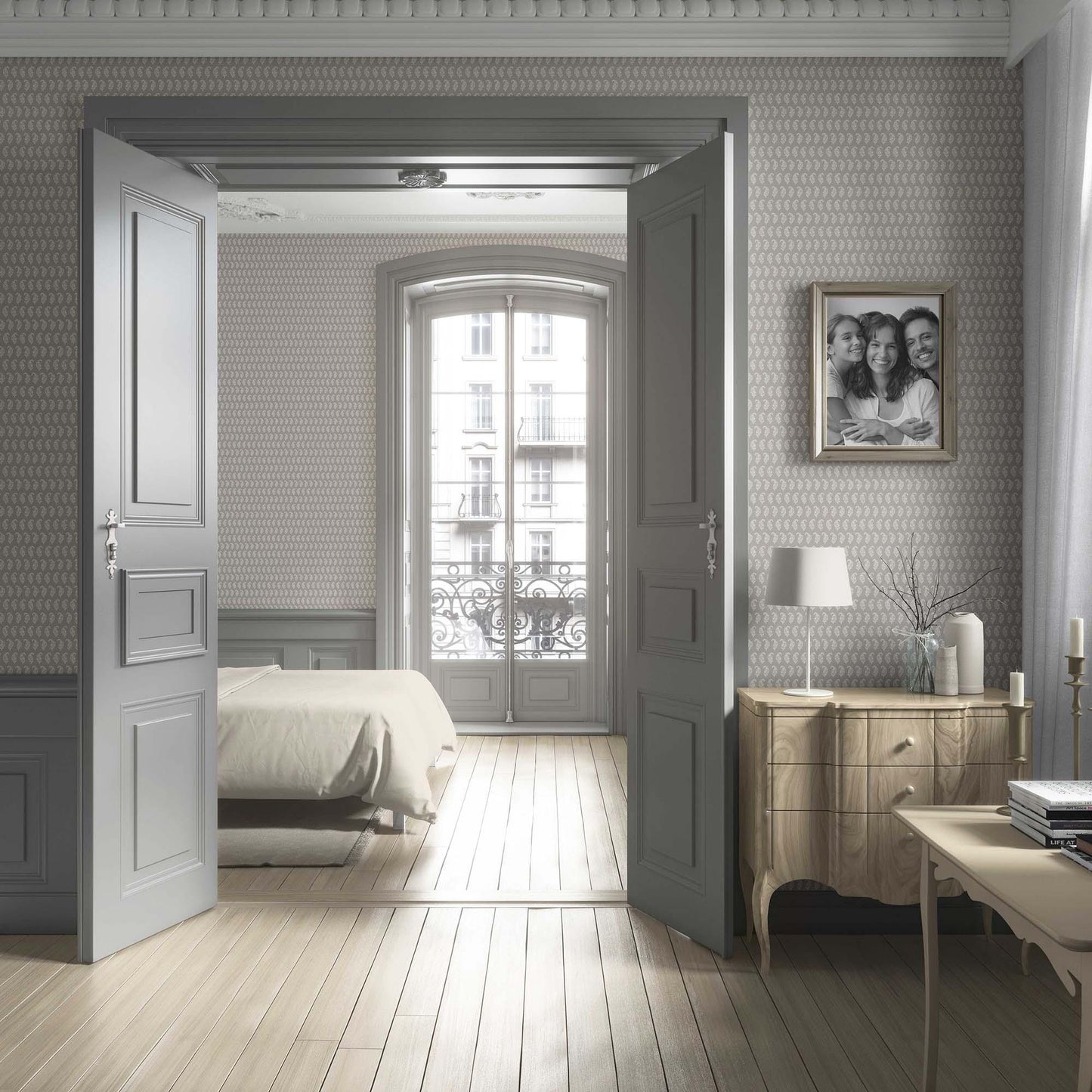Kairi Trail Wallpaper - Stone Grey
